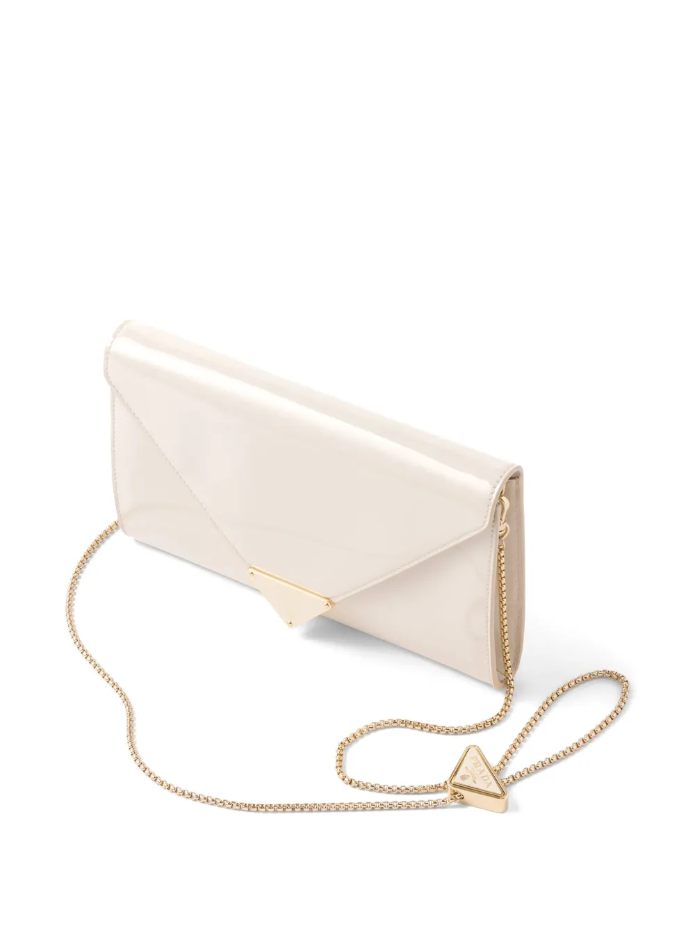 Prada Envelope clutch met logo Beige