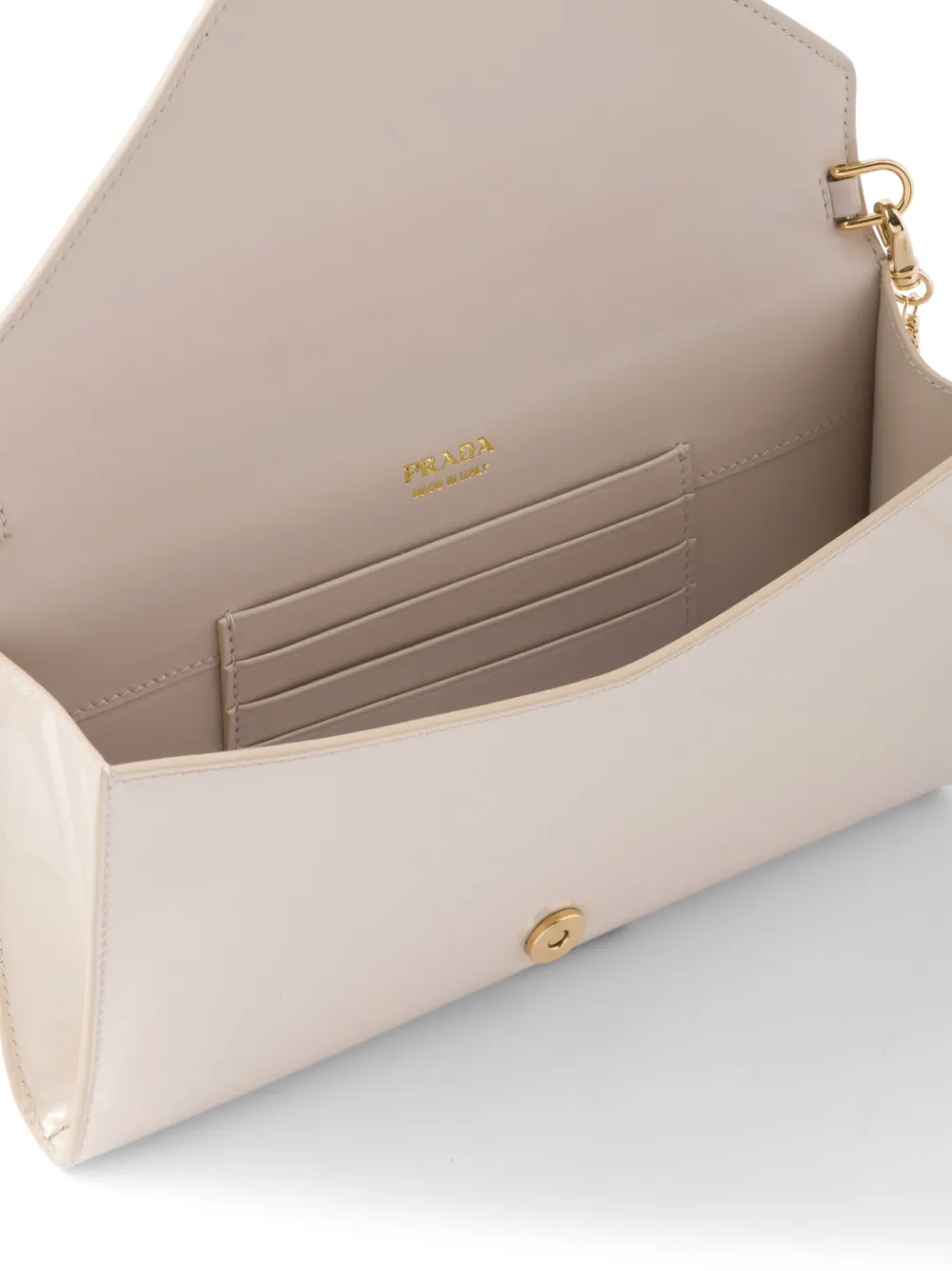 Prada Envelope clutch met logo Beige