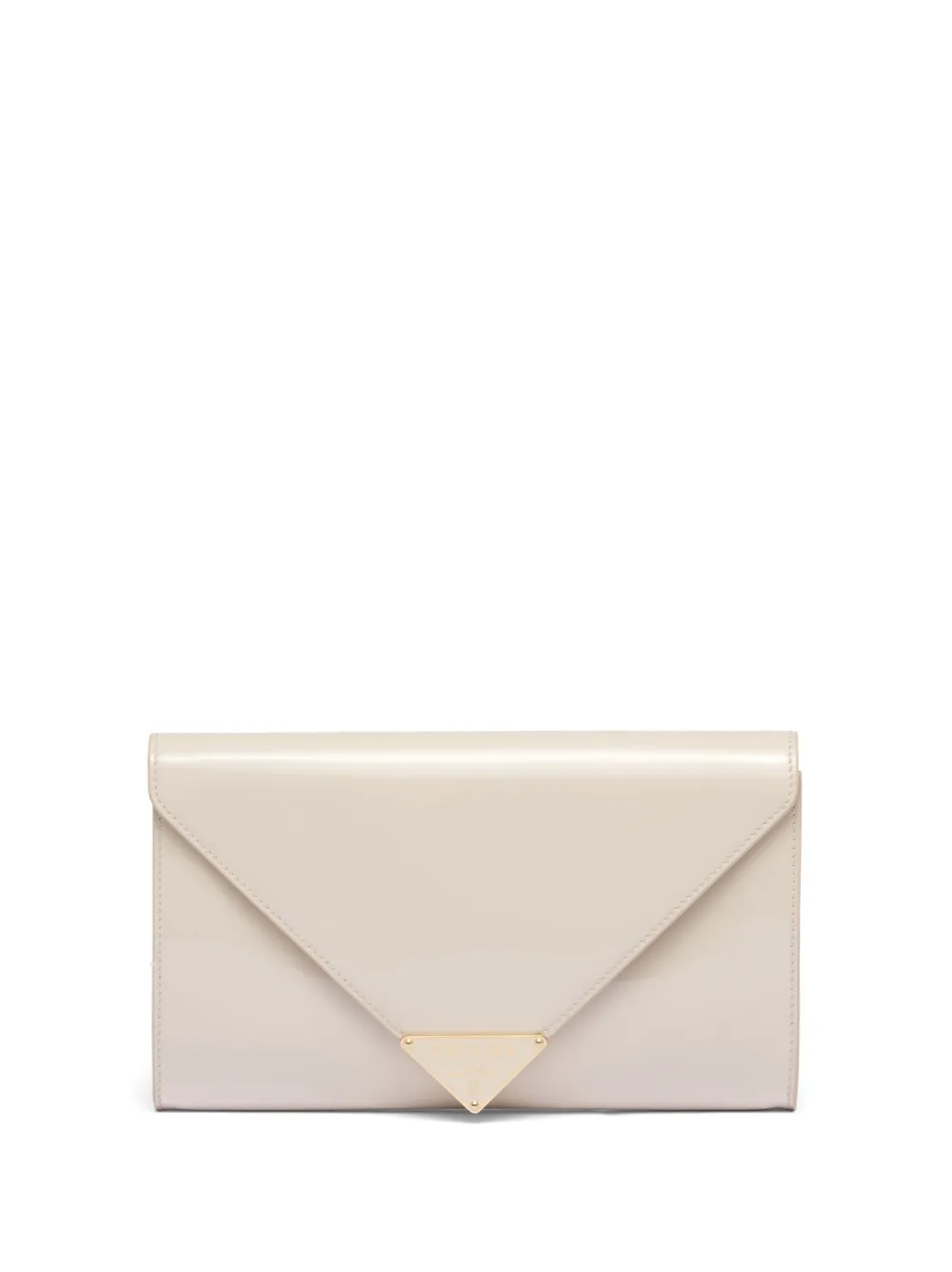 Prada Envelope clutch met logo Beige