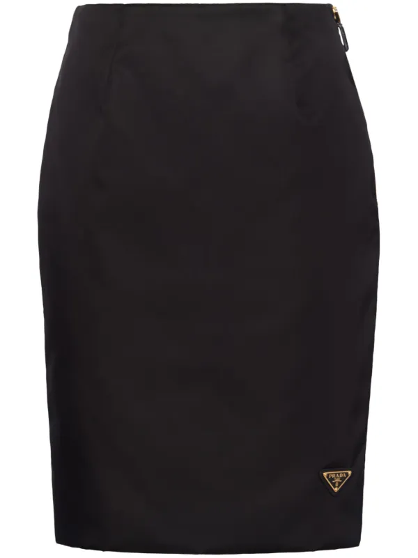 Prada Re-Nylon Pencil Skirt | Black | FARFETCH