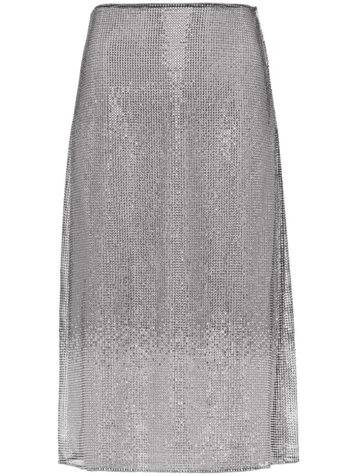Jupe mi-longue à détails de strass - Prada - Modalova