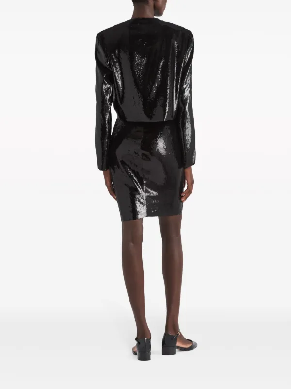 Prada sequin-embellished Cropped Jacket | Black | FARFETCH