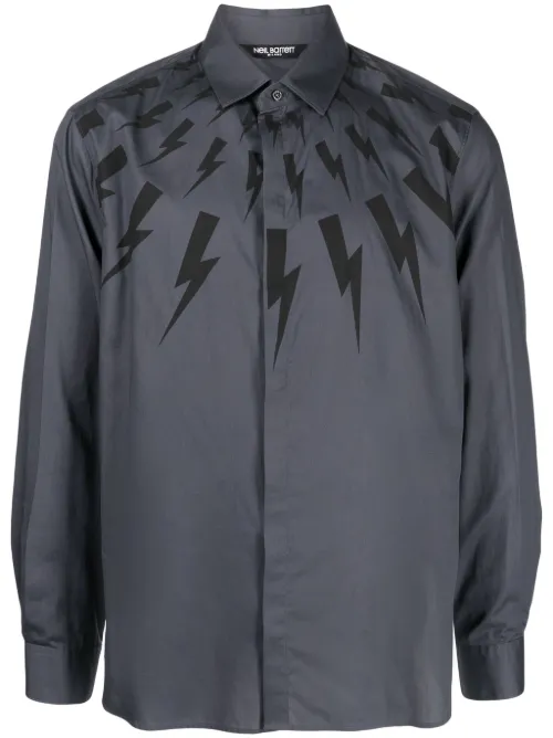 Chemise en coton à imprimé Thunderbolt - Neil Barrett - Modalova