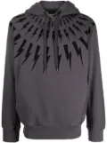 Neil Barrett Thunderbolt-print cotton hoodie - Grey
