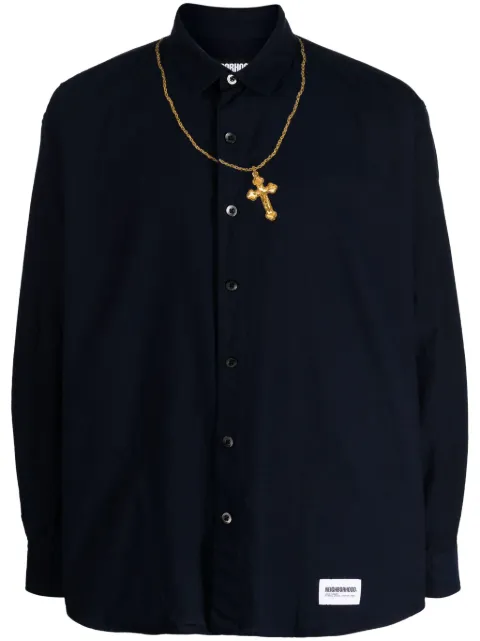 Neighborhood camisa con bordado de cruz