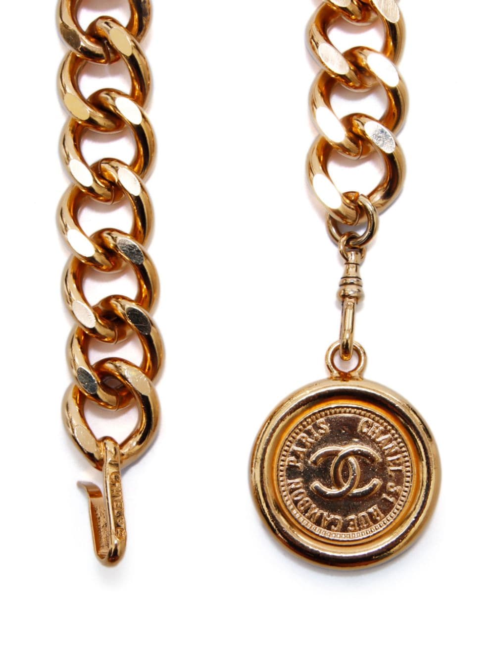 Pre-owned Chanel 1990s Cc Chain-link Belt In Gold