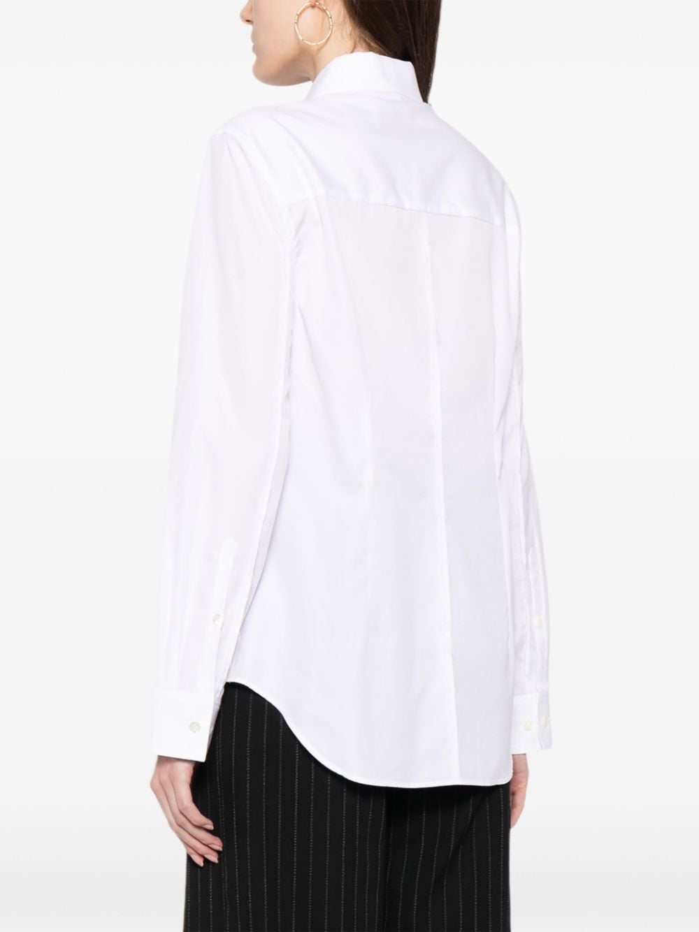 Shop Undercover Floral-embroidered Cotton Shirt In White