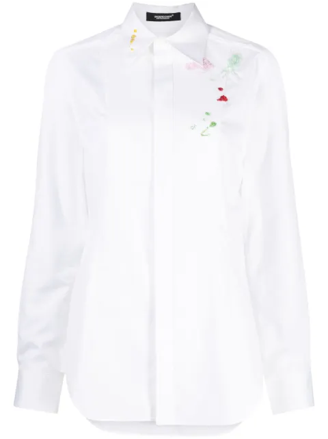 Undercover floral-embroidered cotton shirt 