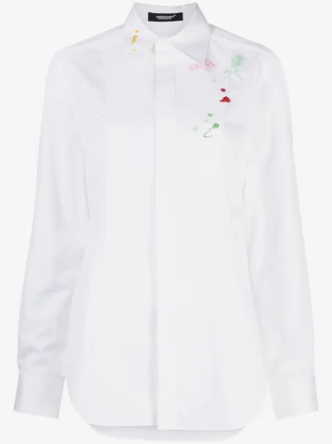 Undercover floral-embroidered cotton shirt 