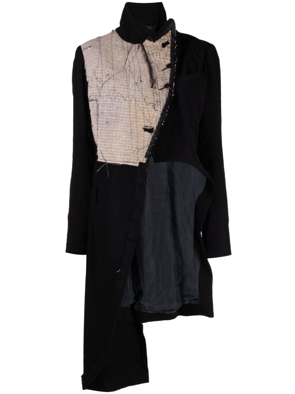 Marc Le Bihan Asymmetric Wool Jacket In Black
