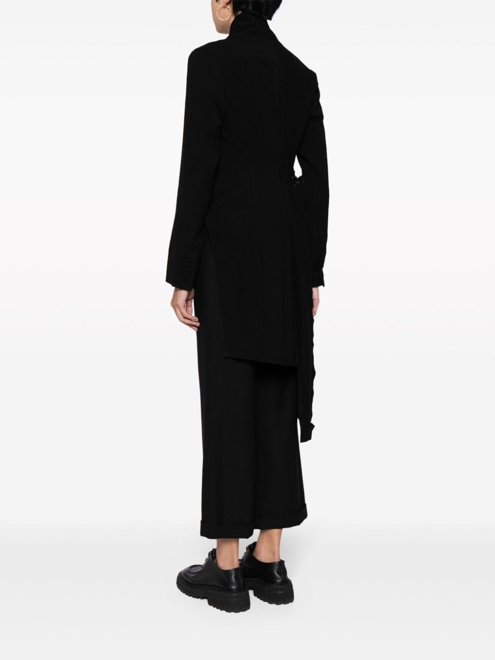 Shop Marc Le Bihan Asymmetric Wool Jacket In Black