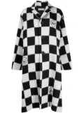 Undercover check-print button-up coat - Black