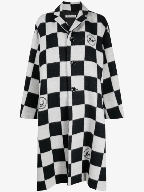 Undercover check-print button-up coat 