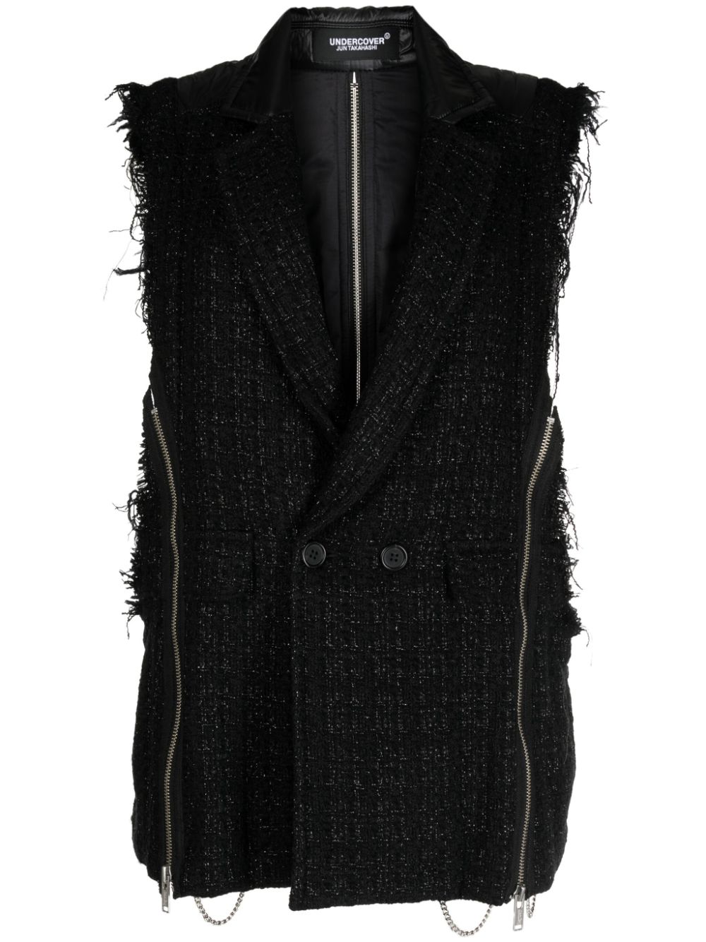 Undercover tweed quilted vest - Black