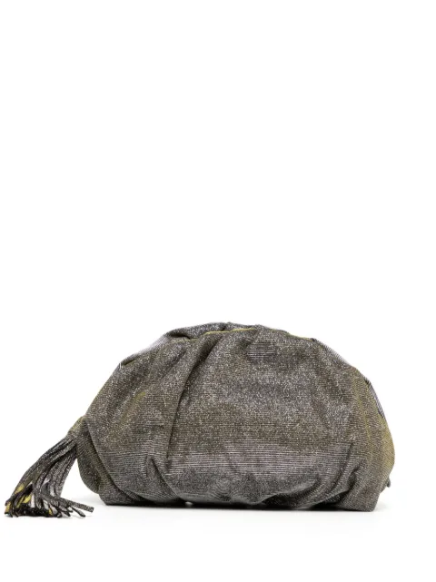 Rebecca Minkoff Ruched high-shine clutch bag