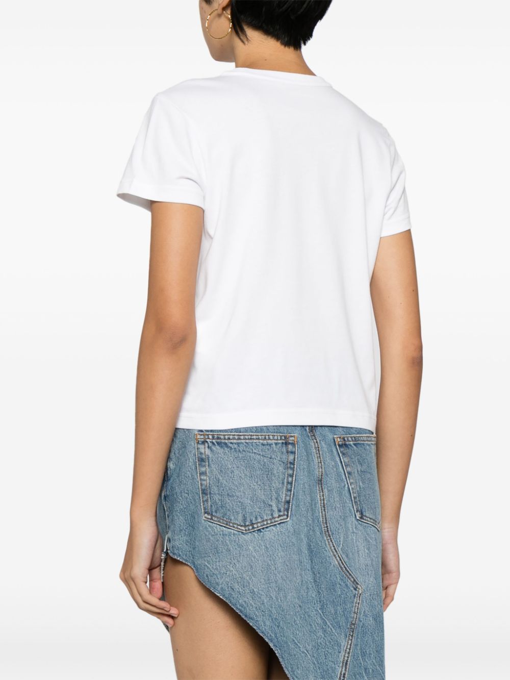 Shop Alexander Wang Logo-embossed Cotton T-shirt In Weiss