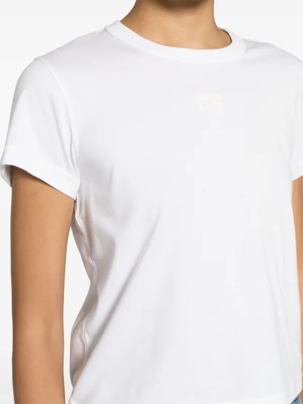 Tシャツ・カットソー Alexander Wang SS24 White cotton t-shirt (UCC1241691 083) Alexander Wang Essential Logo-Detailed Cotton T-Shirt - XXS