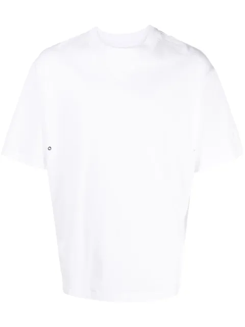 Neil Barrett logo-appliqué eyelet-detail T-shirt