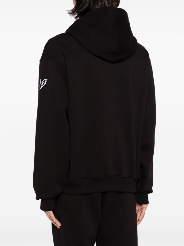 Neil Barrett Minimalist Bolts appliqué-detail Hoodie - Farfetch