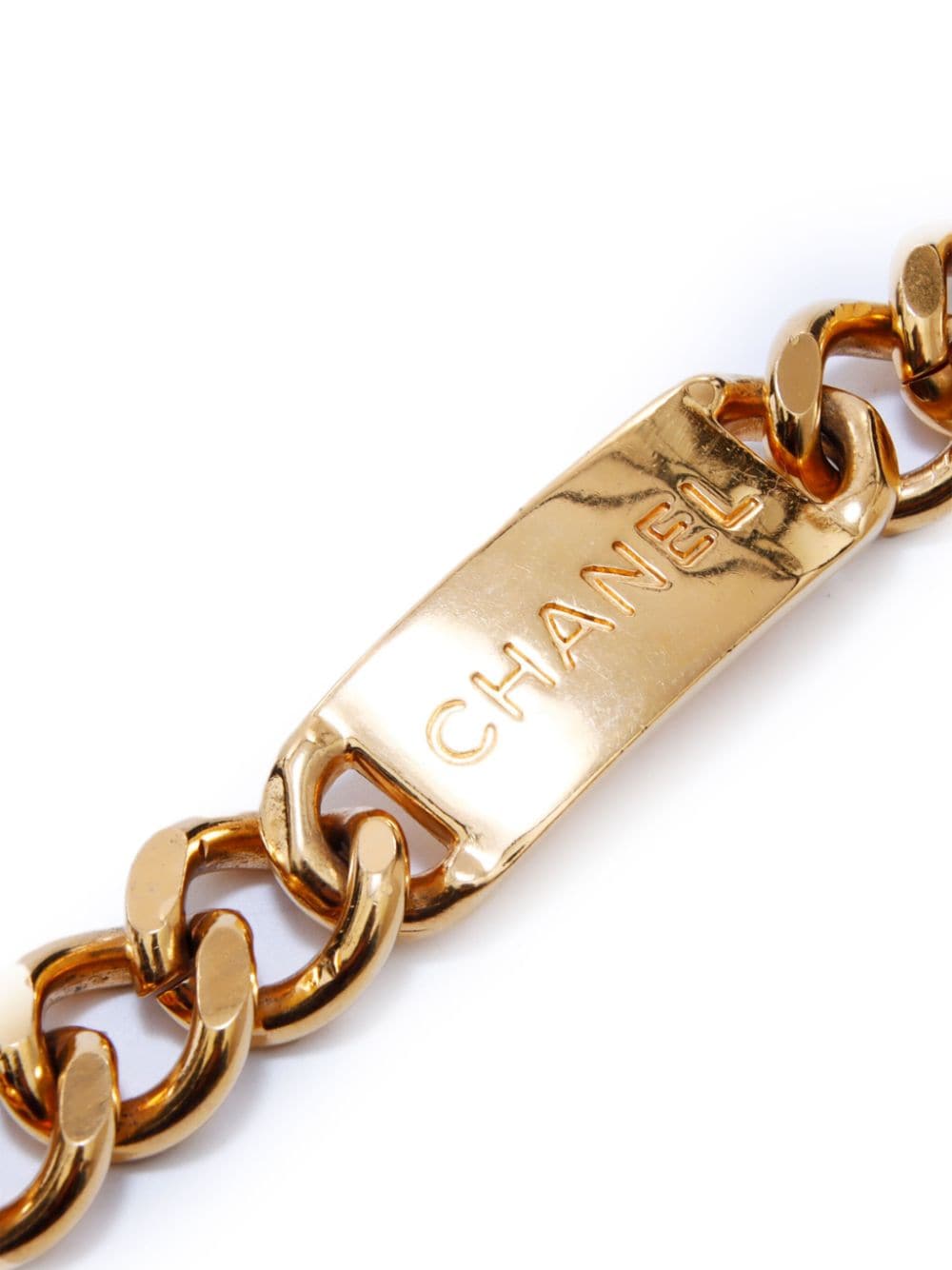 Pre-owned Chanel 1990s Cc Chain-link Belt In Gold