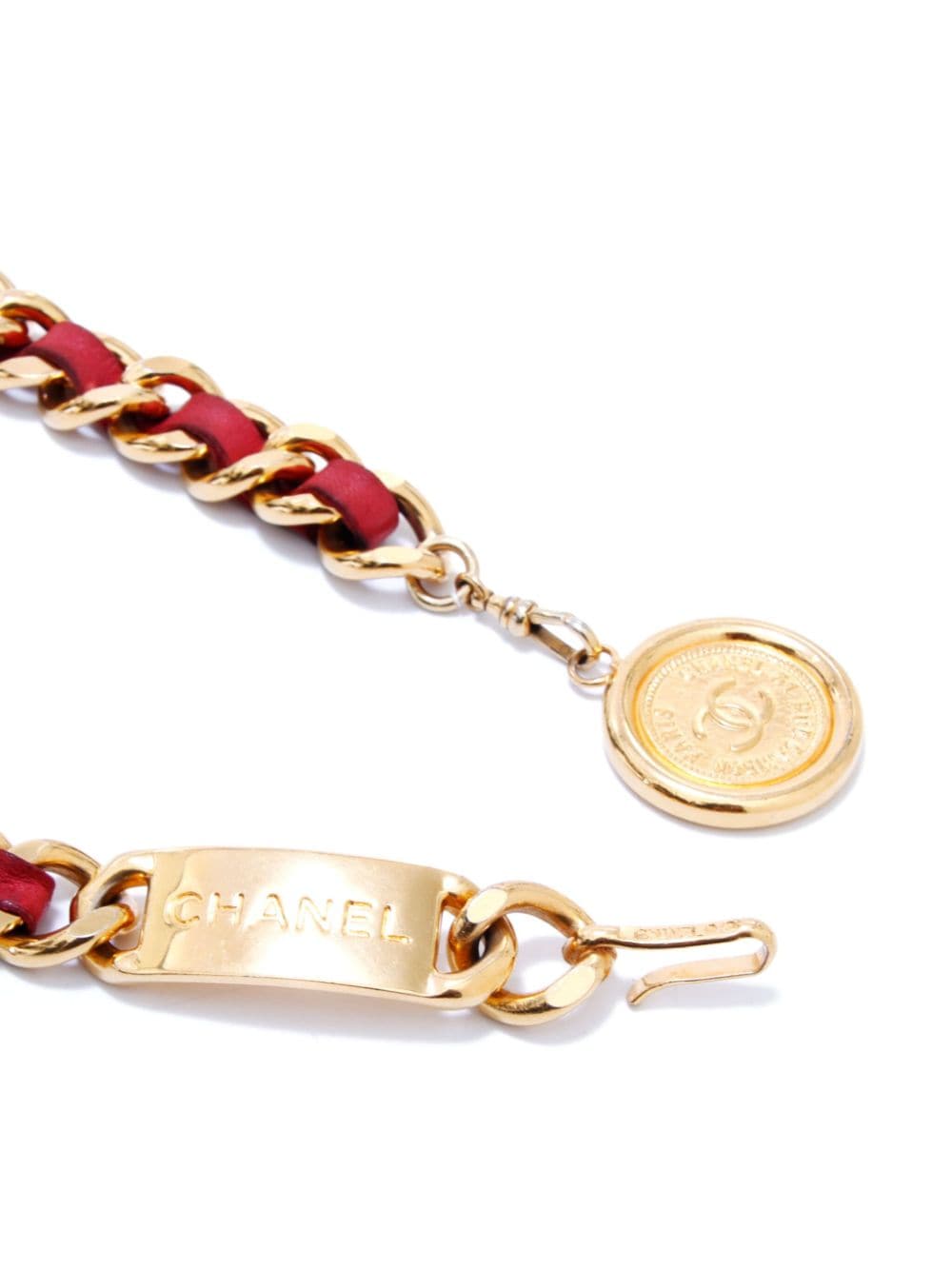 Pre-owned Chanel 1990s Cc Chain-link Belt In Gold