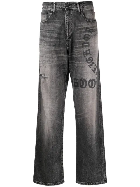 Neighborhood jeans rectos con estampado gráfico