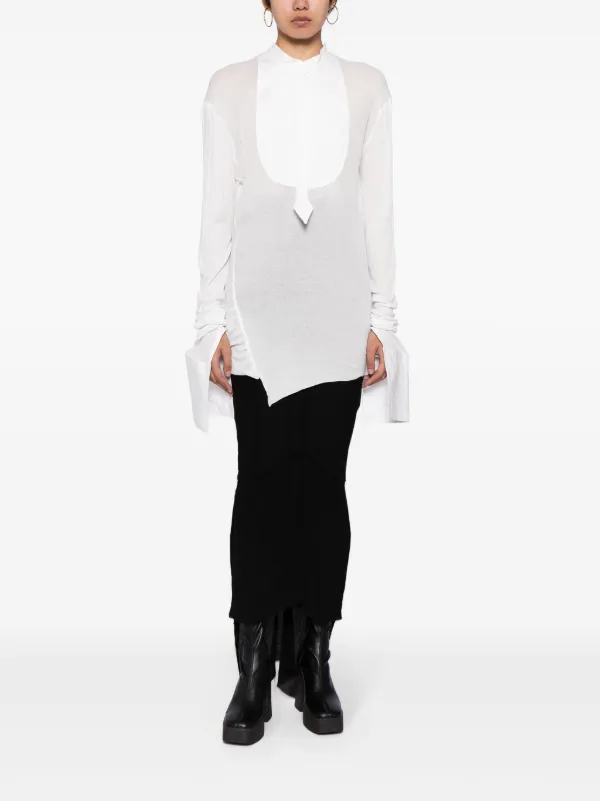 Marc Le Bihan ニットパネル シャツ | ホワイト | FARFETCH JP