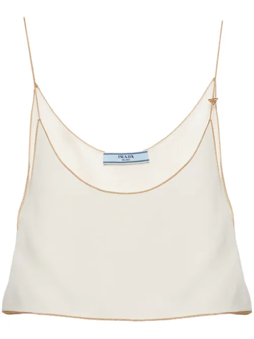 Prada caraco crop Sablé - Blanc - Prada - Modalova