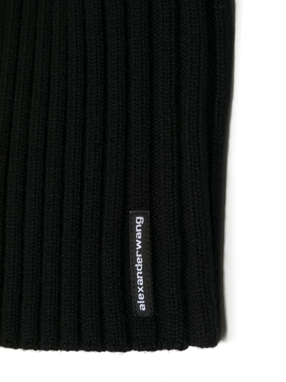 Shop Alexander Wang Ribbed-knit Neckwarmer Scarf In Black
