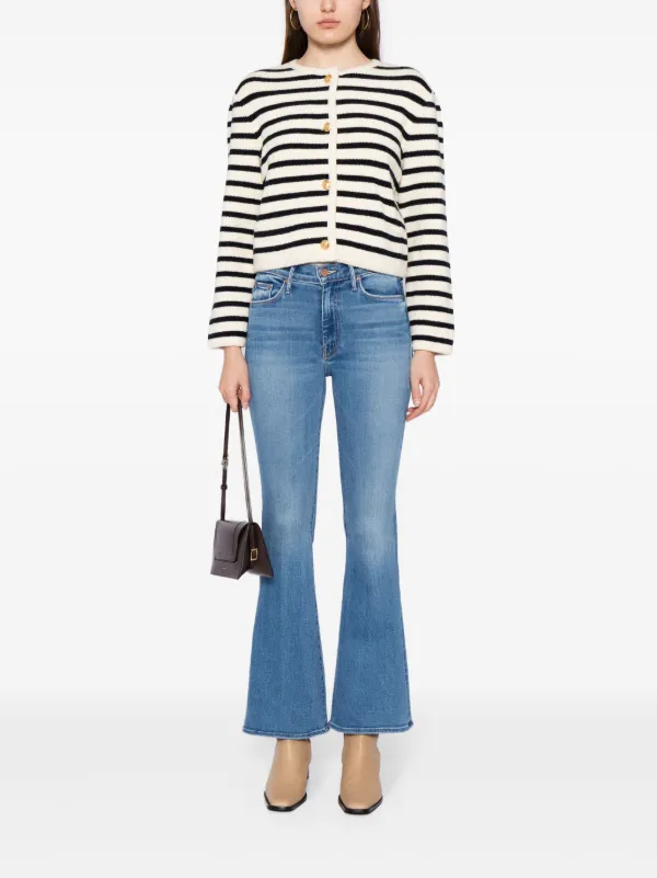 MOTHER The Weekender cotton-blend Flared Jeans | Blue | FARFETCH