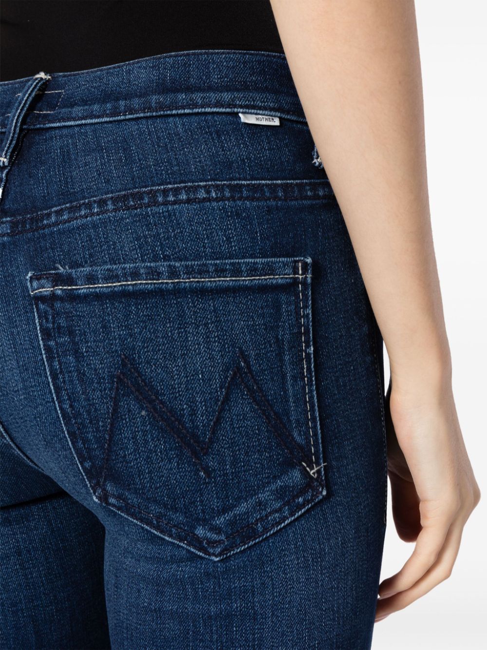 Shop Mother The Insider Cropped Bootcut Jeans In Blue