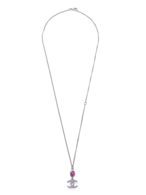 CHANEL Pre-Owned collier serti de cristaux à logo (2020)