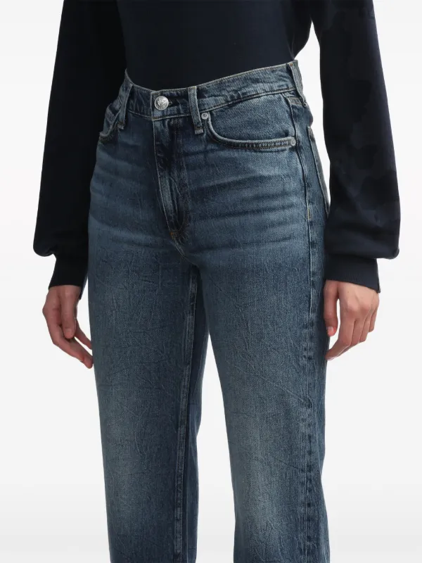 【関税込み】rag & bone ブルー Harlow ジーンズ Rag & Bone Harlow mid-rise straight-leg Jeans | Blue