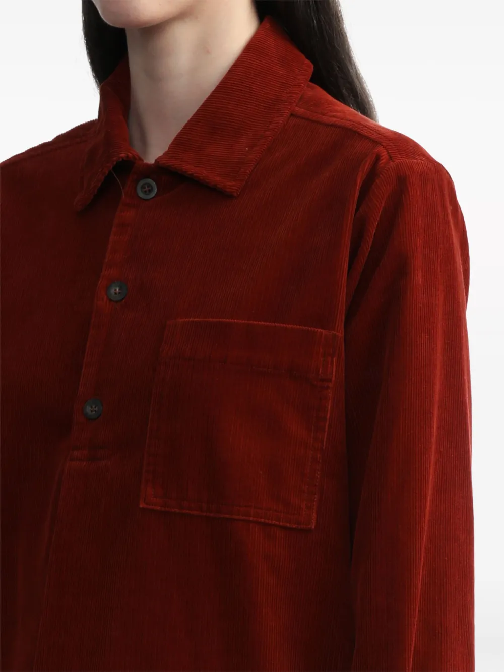 Apc Cotton-blend Corduroy Minidress In Red