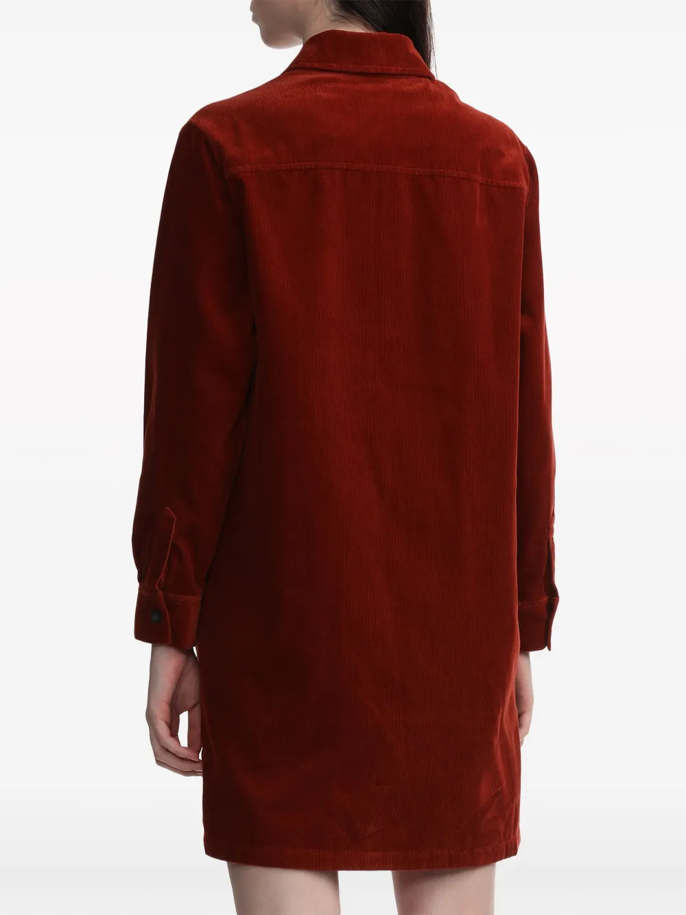 Apc Cotton-blend Corduroy Minidress In Red