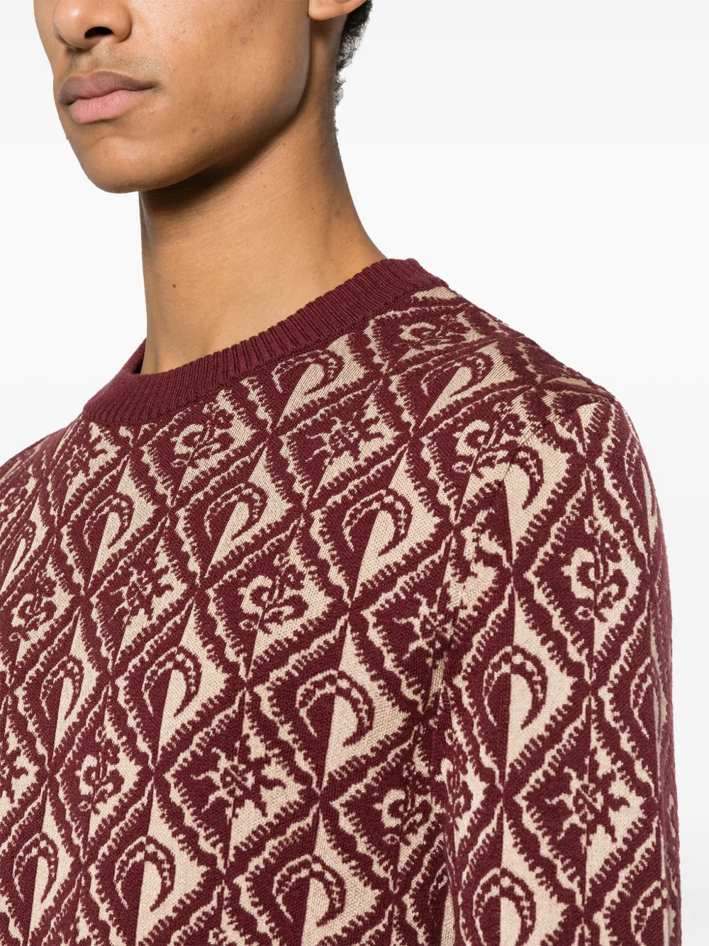 Marine Serre Trui met jacquard Rood