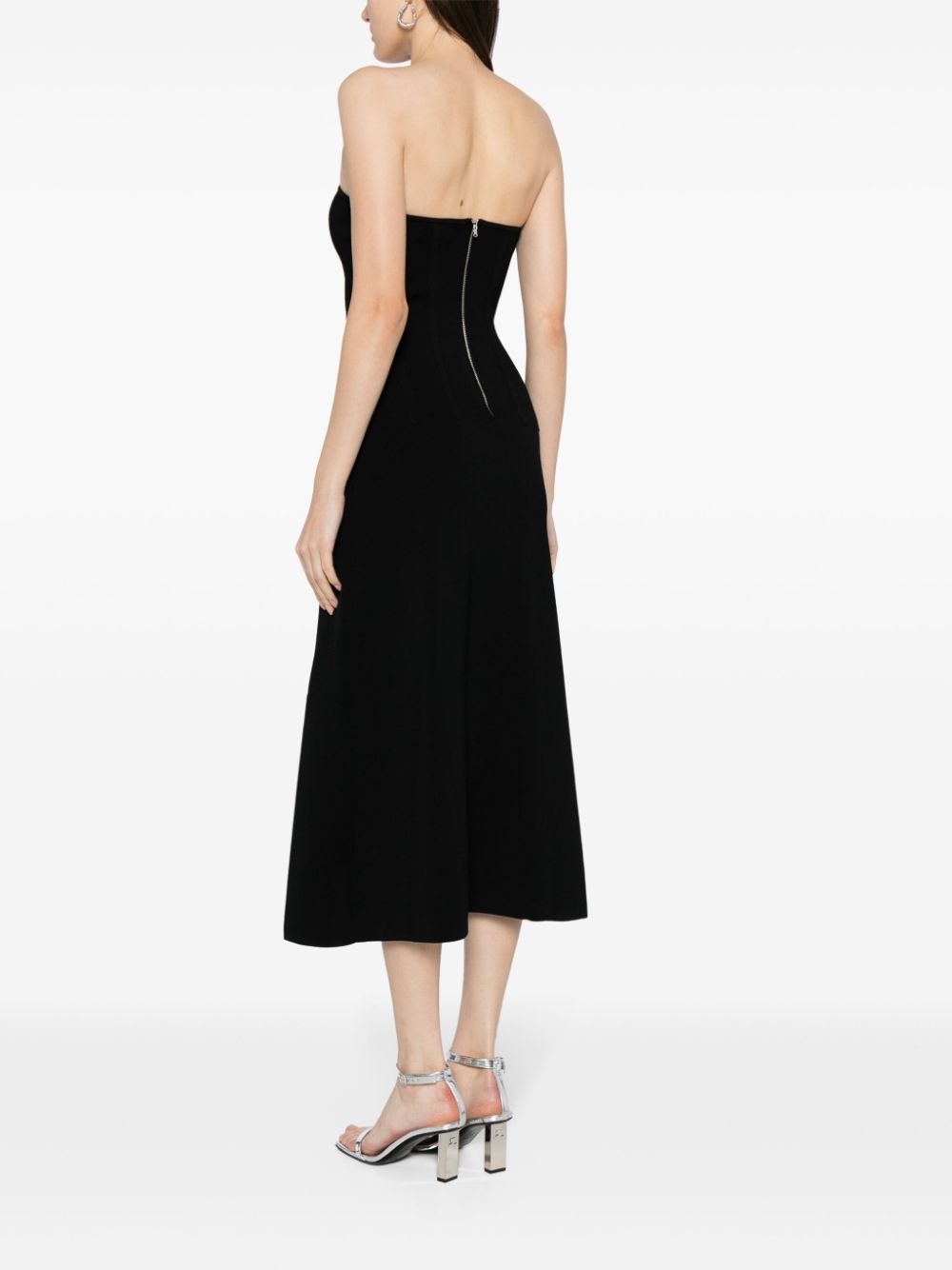 Shop Manning Cartell Escalade Strapless Midi Dress In Black