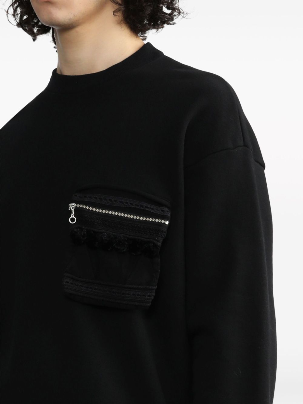 Shop Undercover Drop-shoulder Cotton Sweatshirt In Black