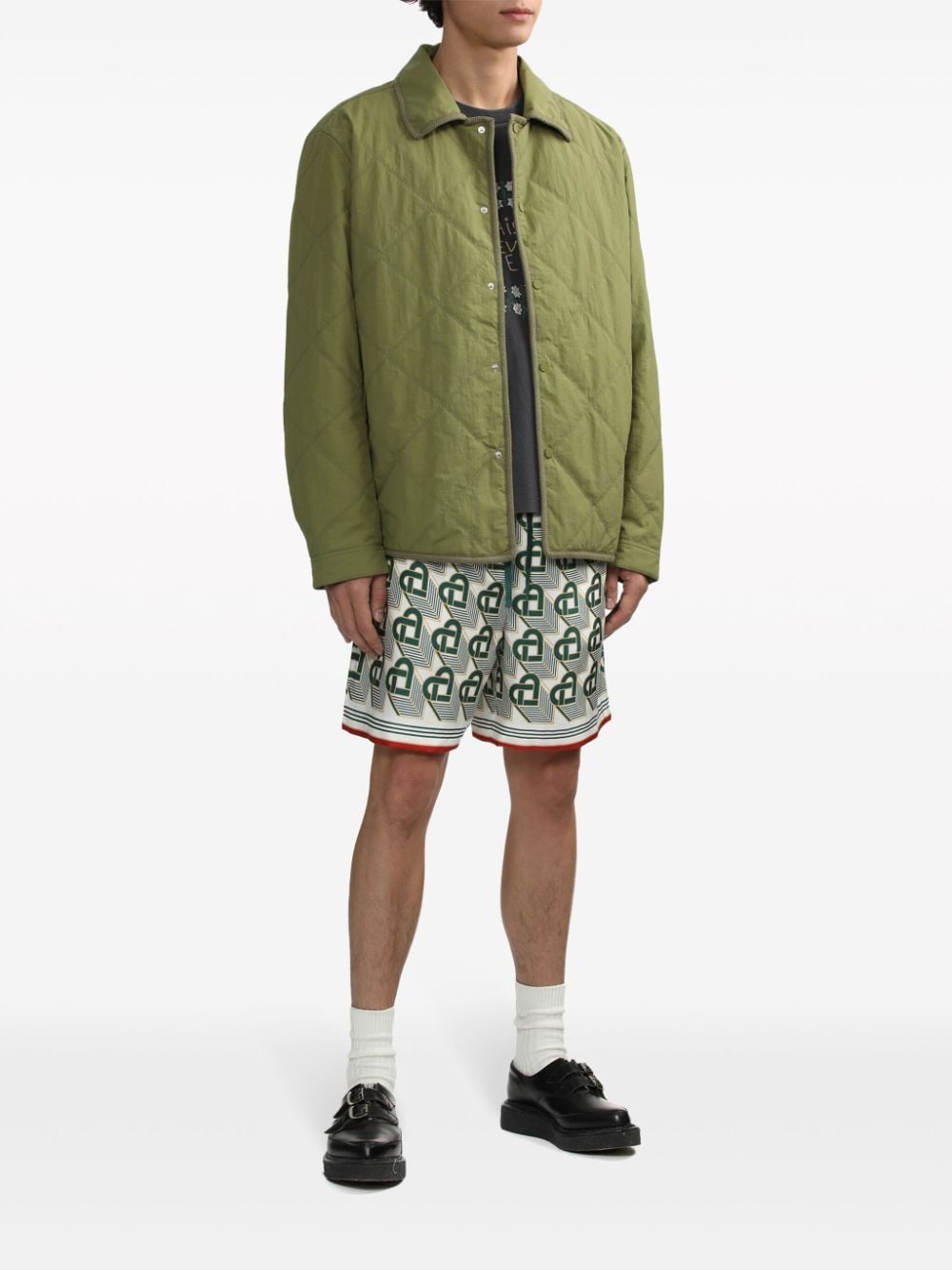 A Kind of Guise spread-collar padded jacket - Groen