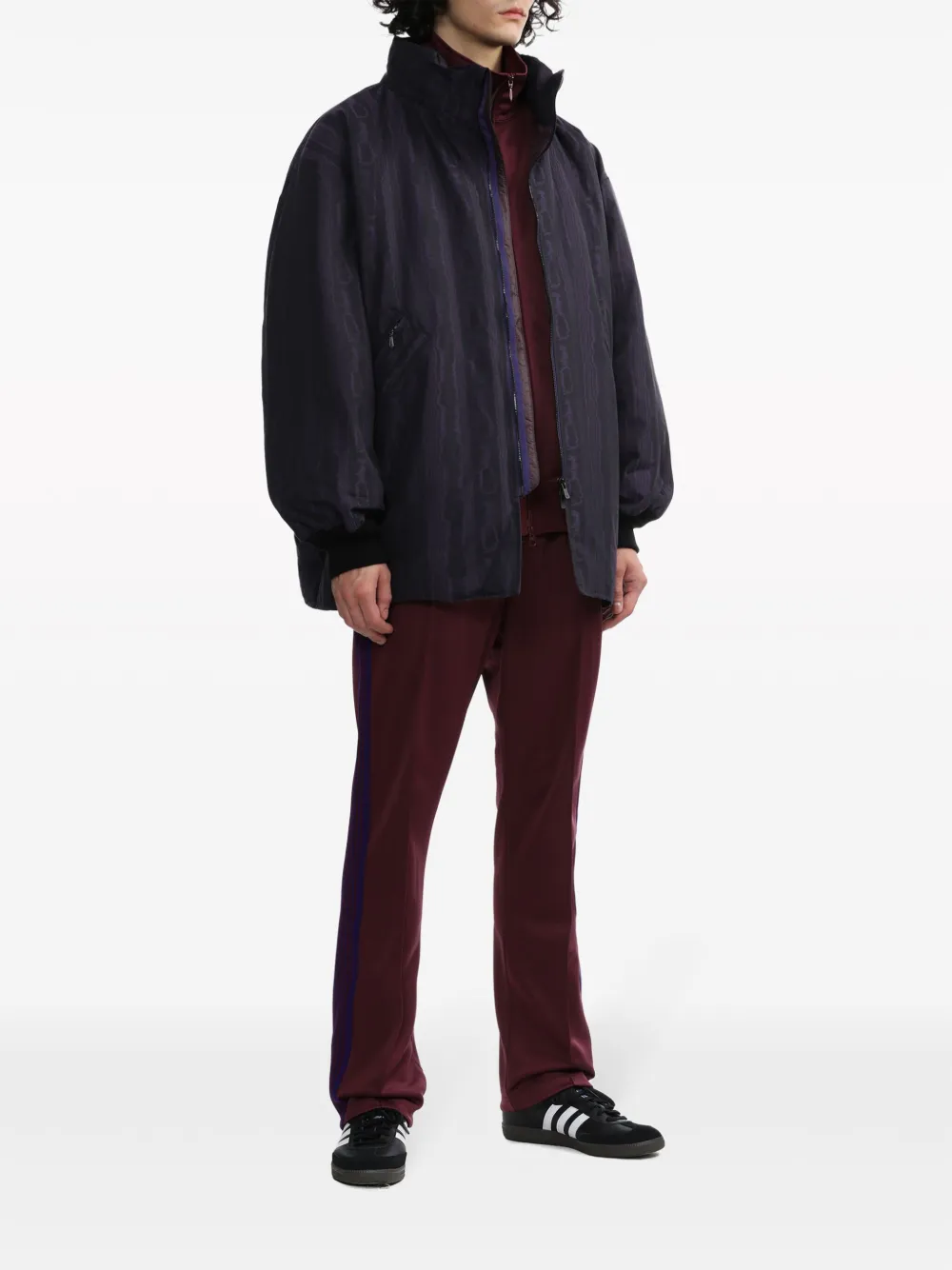 Needles Sur patterned-jacquard down jacket - Paars