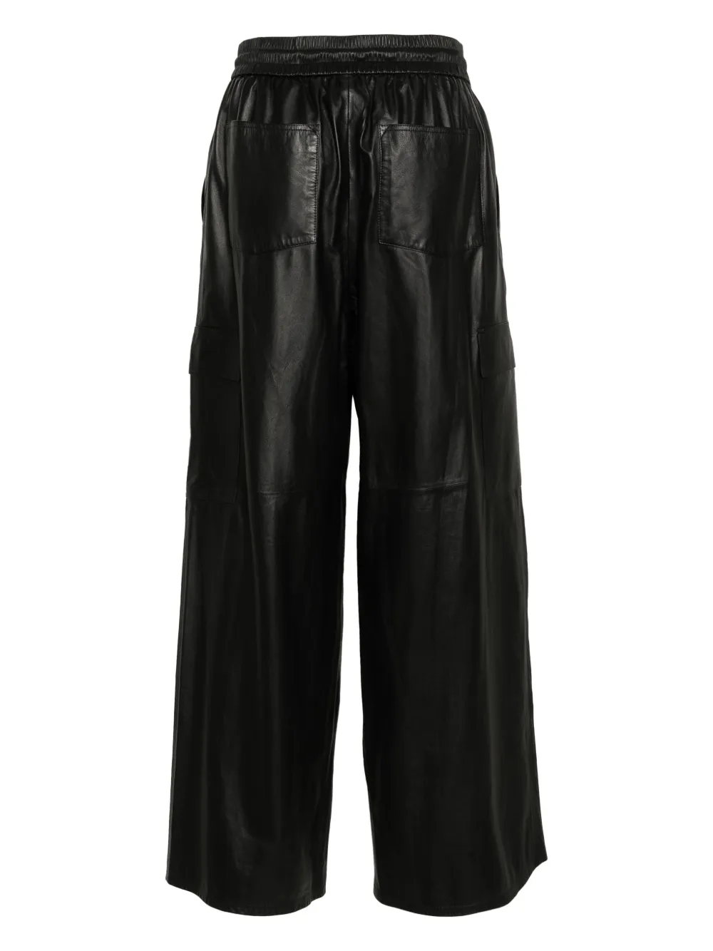 yvessalomon Yves Salomon Leren cargo broek - Zwart
