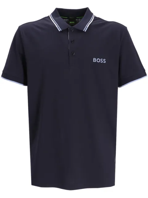 BOSS logo-embroidered cotton-blend polo shirt 