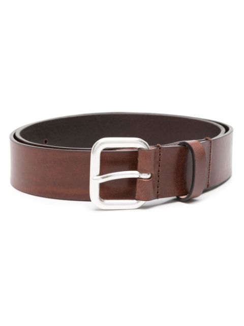 Diesel Oval-D logo-plaque leather belt Men