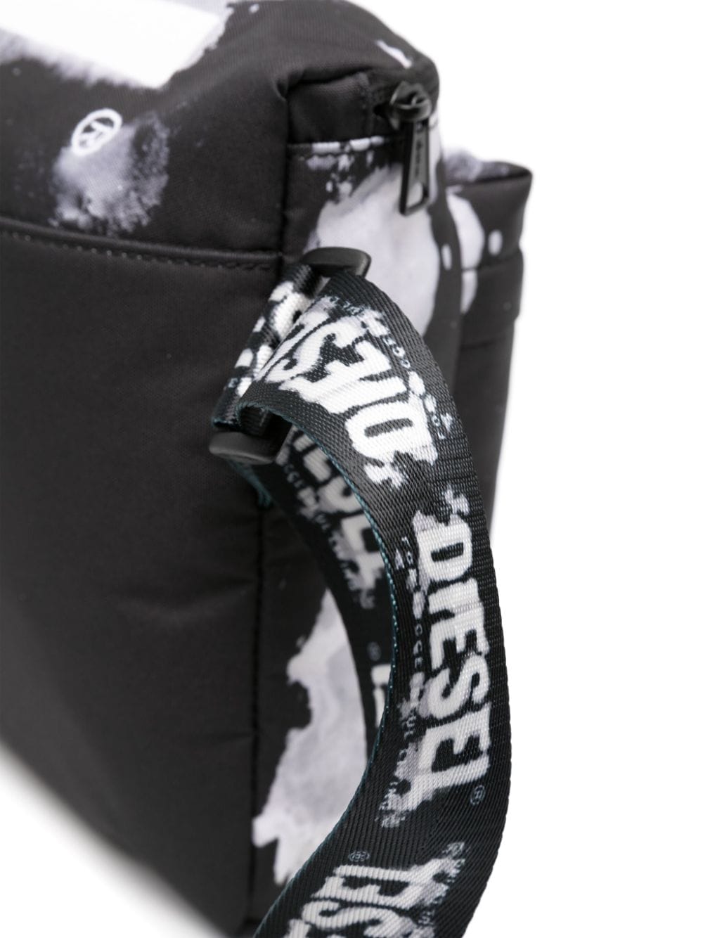 Shop Diesel Rave Logo-print Messenger Bag In Black