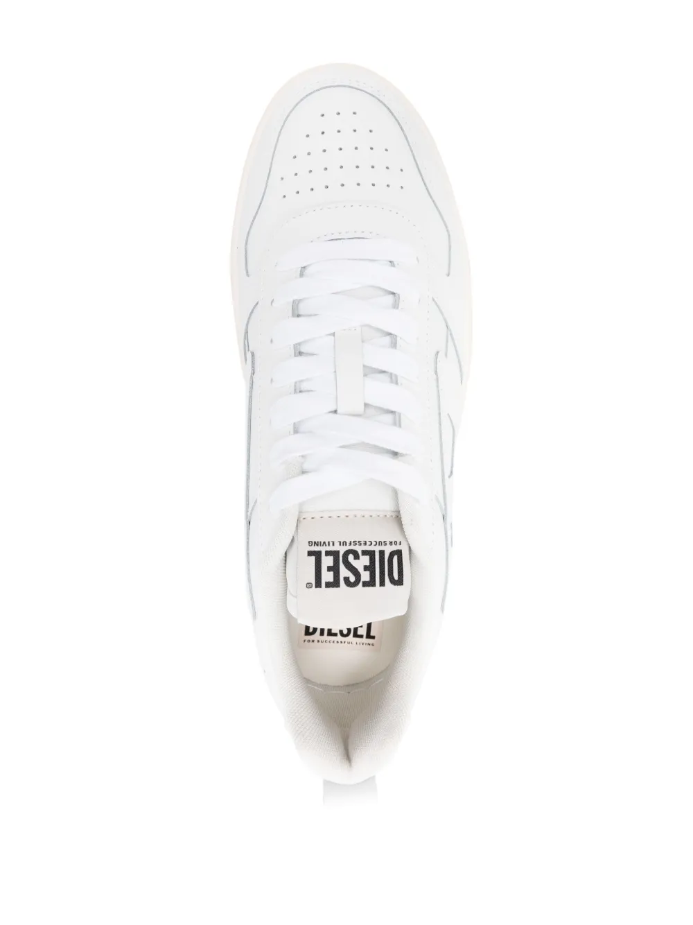 Shop Diesel S-ukiyo V2 Leather Sneakers In White