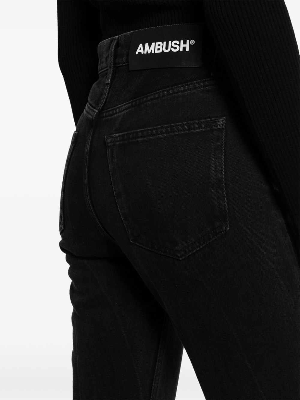 Shop Ambush Mid-rise Straight-leg Jeans In Black