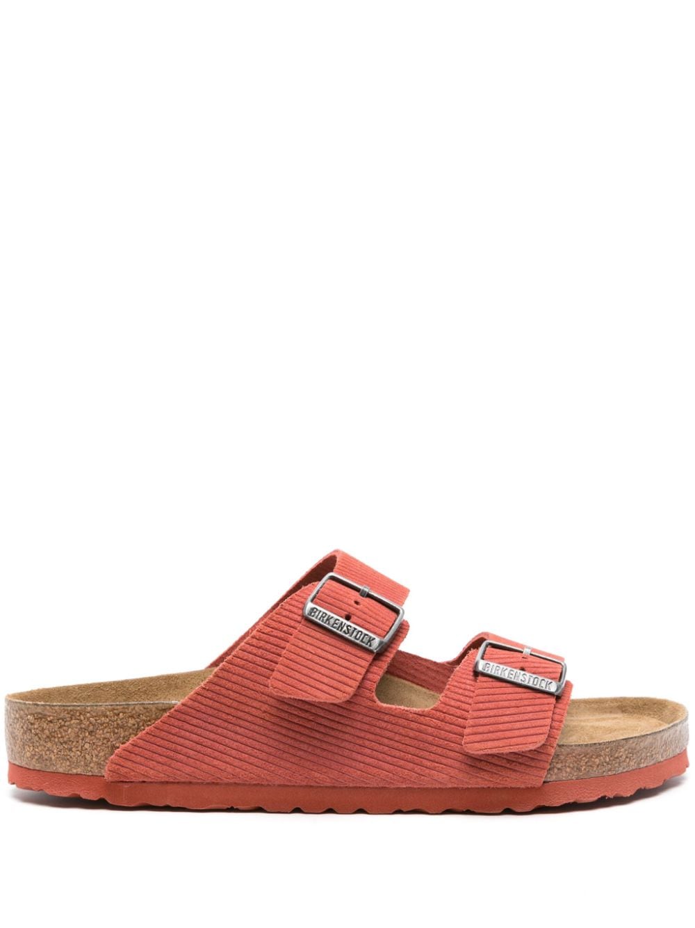 Birkenstock Arizona Pantoletten Aus Wildleder Im Cord-style In Red