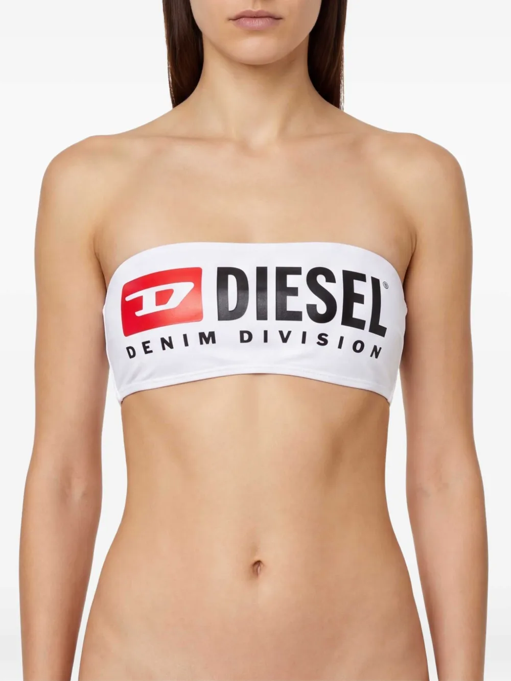 Diesel Bikinitop met logoprint Wit
