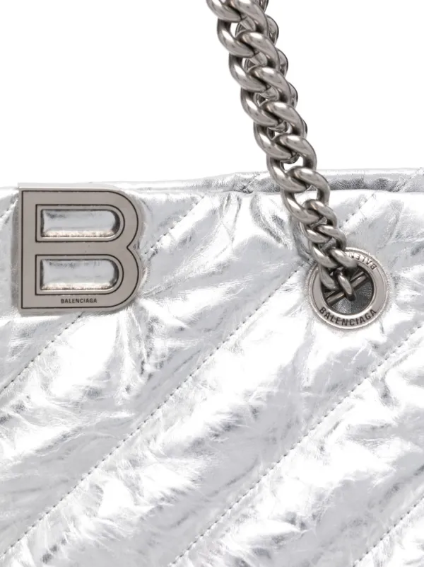 Balenciaga Large Crush Tote Bag | Silver | FARFETCH GE