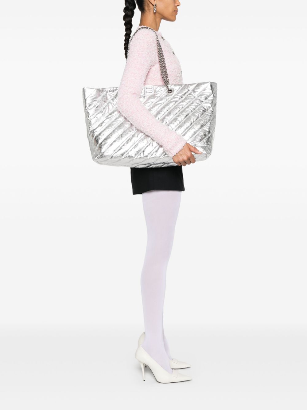 Balenciaga large Crush tote bag - Silver